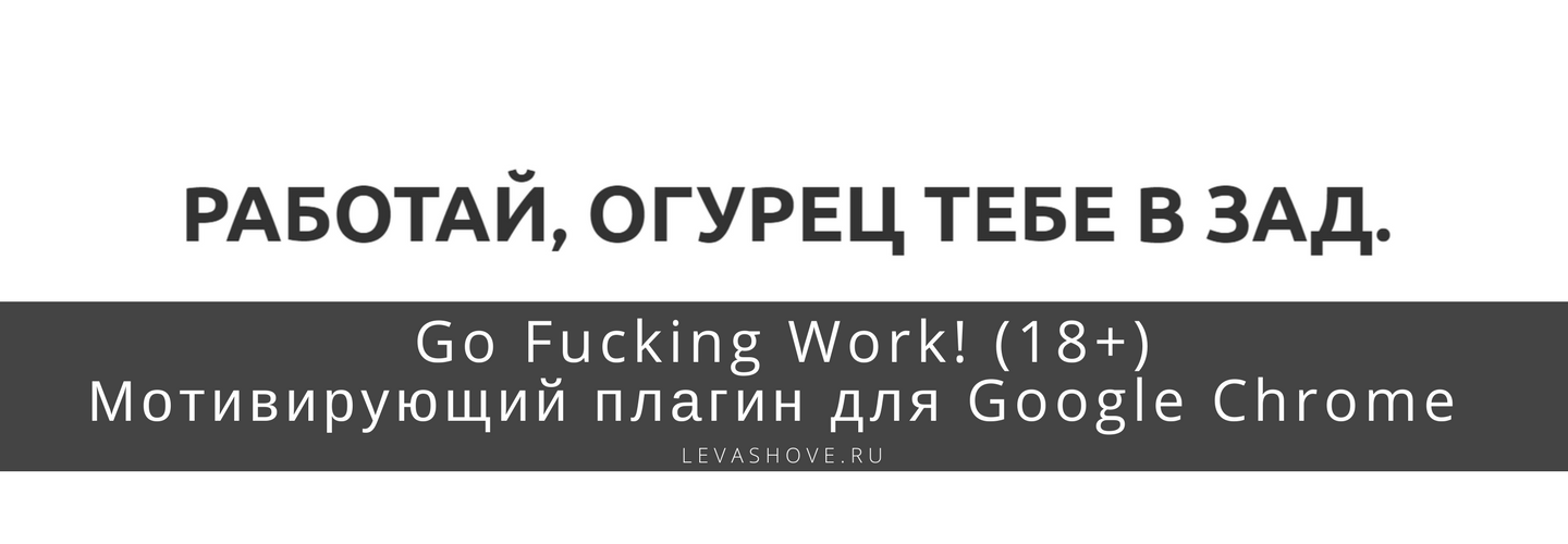 Go Fucking Work! Мотивирующий плагин для Google Chrome (18+) 4