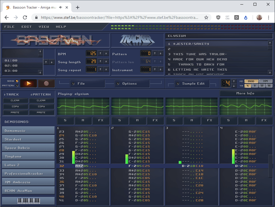 Музыкальный трекер Amiga и проигрыватель на JavaScript 4
