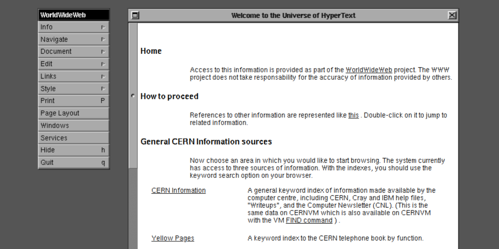 Теперь вы можете попробовать CERN — браузер 1990 года 17
