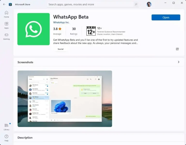 Бета-версия WhatsApp для Windows 10 и 11 теперь доступна в Microsoft Store 1